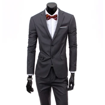 ( Jaka + Bikses ) Premium Zīmolu Kokvilnas Līgavaiņa Labāko Modes Tīru Krāsu Kāzu Kleitu Vīriešu Uzvalku / Mens Oficiālu Businss Kostīmi