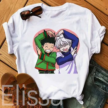 Japānas Anime, Hunter X Hunter Sieviešu T-krekls Gon un Killua T-Krekls Japāņu Anime HxH Drukātā veidā T-krekls Estētisko Apģērbi