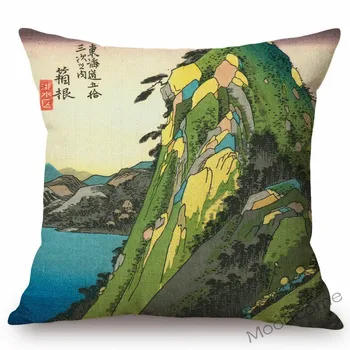 Japāņu Ando Hiroshige Ukiyoe Āzijas Mākslas Geišas Vintage Eksotisko Apdare, Dīvāns Mest Spilvens Gadījumā Automašīnas Spilvenu Veļa Spilvens Segums