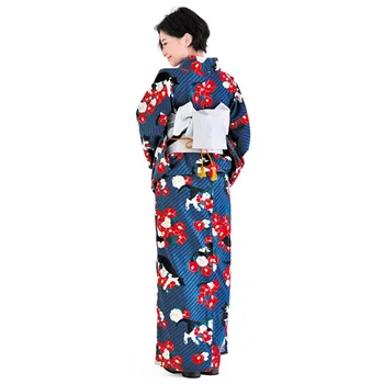 Japāņu Cosplay Sieviete Japāņu Tradīcijas Yukata Kimono Ar Obi Ziedu Vintage Vakara Kleita Cosplay Kostīmu Viens Izmērs FF2335