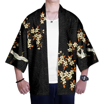 Japāņu Kimono Jaka Vīriešiem Haori Yukata Vīriešu Samurai Tērpu Apģērbs Kimono Jaka Mens Kimono, Krekls, Blūze Obi Drēbes