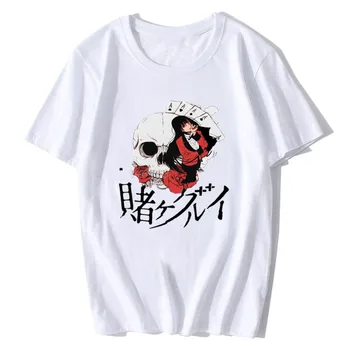 Japāņu Manga Kakegurui T Krekls Vīriešiem Īsām Piedurknēm Kokvilnas Tee O-veida kakla Vasaras Yumeko Yabami T-krekls Piespiedu Spēlētājs Dāvanu Tops