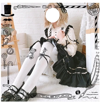 Japāņu kawaii meitene sweet lolita zeķes vintage gudrs drukāšanas studentu gothic lolita zeķes loli cosplay