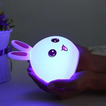 Jauki Trušu LED Nakts Gaisma Multicolor Silikona Touch Sensors Gultas Lampa, Bērniem, Baby Tap Control Nightlight USB Kabelis