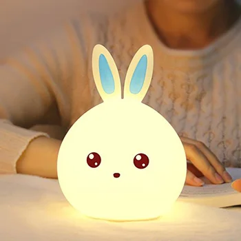 Jauki Trušu LED Nakts Gaisma Multicolor Silikona Touch Sensors Gultas Lampa, Bērniem, Baby Tap Control Nightlight USB Kabelis