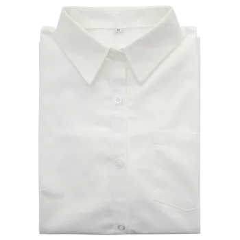 Jauna Rudens Balts Krekls Dāmas Harajuku Sievietēm, Blūzes, Vienkāršas Savukārt Apkakle Slim Top Biroja Vienotu Īstermiņa piedurknēm Krekli Blusas