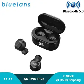 Jaunais A6 Mini TWS Plus Austiņas Bluetooth 5.0 Earbuds, Stereo Bass LED Power Displejs Ūdensizturīgs Austiņu Atbalsta Apt-X/SBC