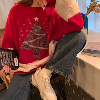 Jaunais Ziemassvētku džemperis māsas draudzenes Ziemassvētku džemperis Retro džemperis Retro rudens un ziemas džemperis Ziemassvētku un Jaunā Gada