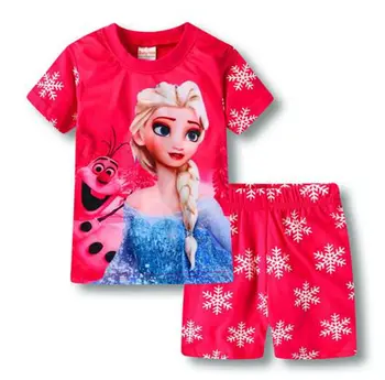 Jaunas Bērnu Drēbītes, Bērnu Apģērbu Komplekts Stils Naktsveļu Drukāt Pidžamas Meitenēm Sniega Karaliene Karikatūra Sleepwear S007
