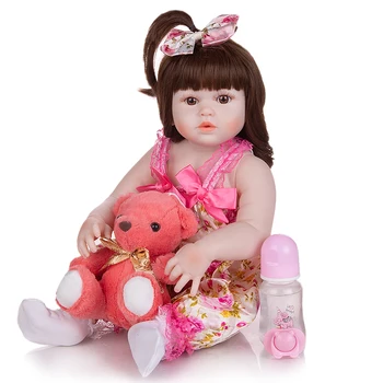 Jaunas Ielidošanas 57 CM, Silikona Pilna Ķermeņa Atdzimis Bērnu Fantāziju Lelles Baby Lelle, Rotaļlieta, Bērnu Dzimšanas dienas Dāvanas Gulētiešanas Playmate Rotaļlietas