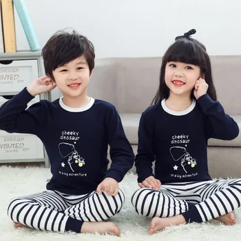 Jaunas Ielidošanas Bērnu Pidžamas Komplekts Kokvilnas Bērniem Zēni Sleepwear Baby Girls Karikatūra Homewear Divas Gabals Apģērbu Komplekti Pusaudžu Pidžamas