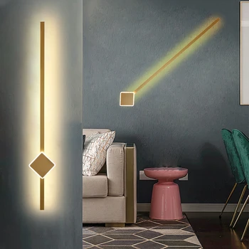 Jaunas Ielidošanas Modernu LED Sienu Lampas Dzīvojamā istabā Dinning room Guļamistaba Spoguļa Priekšā Vieglā Minimālisma Sienas Lampas Black& Gold