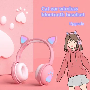 Jaunas Ielidošanas gudrs vadītājs-uzstādīts bezvadu bluetooth kaķu ausu kaķu nagiem karikatūra austiņas ar mic, LED gaismas, mūzikas HiFi uzlabot austiņas
