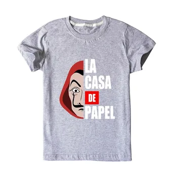 Jaunas La Casa De Papel Grafiskais Bērnu T Krekls Smieklīgi Hip Hop Naudu Heist Bērniem Topi Māja Papīra Meitenes Tshirt Fille Apģērbi