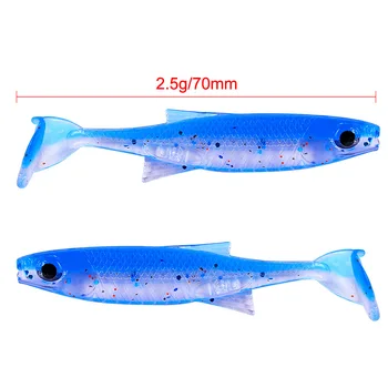 Jaunas Mīkstas Plastmasas Lure Uzstādīt 7cm Lure 2.5 g Zvejas Ēsmas Isca Mākslīgās Zivju barība 10 vienības iepakojumā Krāsains Vobler