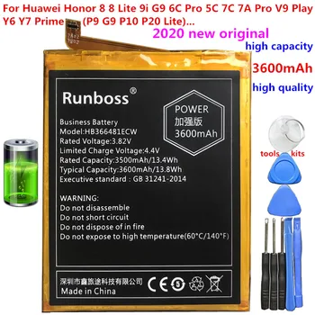 Jaunas Oriģinālas HB366481ECW 3600mAh Akumulatoru Huawei Y6 2018 / Y6 Ministru 2018 5.7