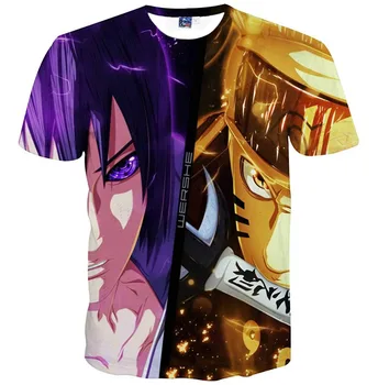 Jaunas Vasaras Naruto T Krekls Vīriešu/Sieviešu Modes Gadījuma 3D Iespiesti Uzumaki Naruto Vīriešu T-Krekls Anime Fitnesa Apģērbu 2019 Topi un t-veida