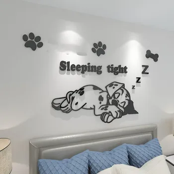 Jaunas multfilmas akrila sienas uzlīmes gudrs Dalmācietis suns 3D DIY stereo bērnu istabas, Bērnu, guļamistabas gultas dekoratīva sienas uzlīme