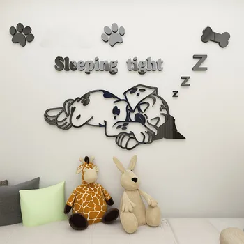 Jaunas multfilmas akrila sienas uzlīmes gudrs Dalmācietis suns 3D DIY stereo bērnu istabas, Bērnu, guļamistabas gultas dekoratīva sienas uzlīme