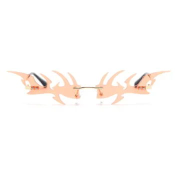 Jaunas personības zivju kaulu bez rāmja saulesbrilles sieviešu 2020. gadam luksusa zīmolu daudzstūris okeāna saules brilles vīriešu puses balli smieklīgi toņos