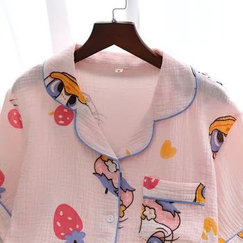 Jaunas vasaras kokvilnas marle sieviešu īsām piedurknēm bikses sieviešu pidžamas uzvalks karikatūra mājās pakalpojums atbilstu sieviešu pidžamas