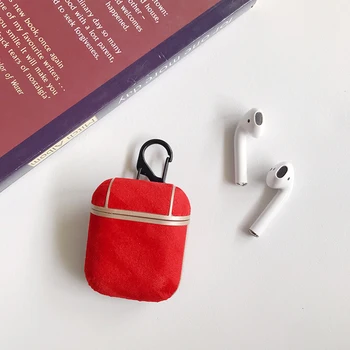 Jaunas Ādas Piedurknēm Gadījumā Vāks AirPods 1/2 Bezvadu Bluetooth Austiņu seguma Apple Gaisa pods ar Āķi