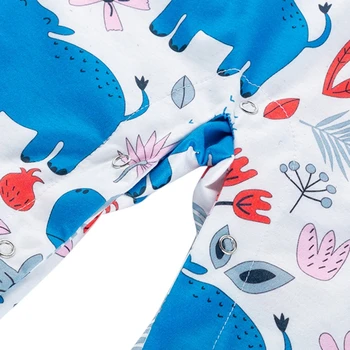 Jaundzimušais Meitenes Romper Karikatūra Izdrukāt Garām Piedurknēm Jumpsuit Zīdaiņu Zēnu Apģērbu Rudens Pavasara Toddler Apģērbi