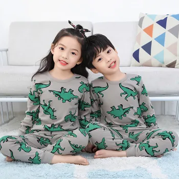 Jaundzimušo Bērnu, Meiteņu Pidžamu Apģērbu Komplekti 2-13Y Ziemas Pilnu Piedurknēm Zēniem, Apģērbu Tshirts+Bikses Pidžamas Bērniem Zēni Sleepwear Uzvalks