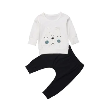 Jaundzimušo Bērnu Zēnu Drēbes Lāču Silts Ziemas Topi, T-krekls, Bikses Apģērbs, Apģērbu Komplekts Drēbes