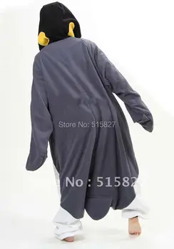 Jauni Pieaugušo Dzīvnieku Pelēkā Pingvīns Cosplay Pidžamu Onesie Sleepwear Kostīms(nakts apģērbus)