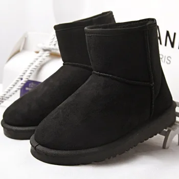 Jauni ziemas zābaki, sieviešu kurpes Sniega potītes Zābaki austrālija dāmas Sieviešu kurpes zābaki Ādas, kažokādas lietus mini buty bot liela izmēra melns