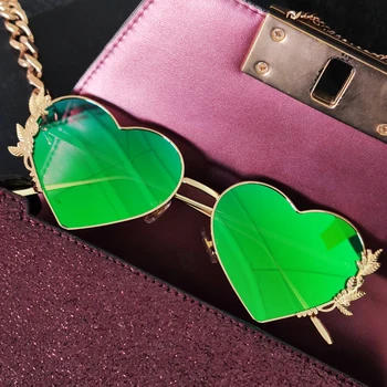 Jauno Modes Sirds Saulesbrilles Metāla Sievietes Luksusa Unikālo Zīmola Dizainere Sarkano MĪLESTĪBAS Spogulis, Optiku, Saules Brilles Vīriešiem UV400 Ziemassvētku
