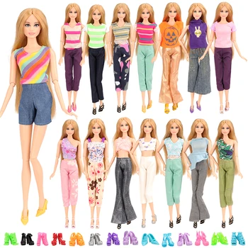 Jauno Modes Skaistas 20 Items/Set Lelle Piederumi =10 Lelle Drēbes+10 Lelles Kurpes Objektu Mērci Barbie Dzimšanas Dienas Dāvana