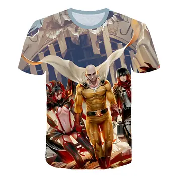 Jauno Modes VIENS SITIENS VĪRIEŠA Krekls Hoodies Anime VIENS-PRĀTA Cilvēks, T Krekls 3D Multfilmu vīriešu T-krekls Genos Saitama Cosplay Vasaras tshirts