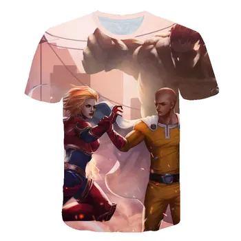 Jauno Modes VIENS SITIENS VĪRIEŠA Krekls Hoodies Anime VIENS-PRĀTA Cilvēks, T Krekls 3D Multfilmu vīriešu T-krekls Genos Saitama Cosplay Vasaras tshirts