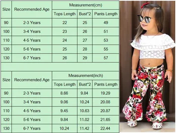 Jauno Modes Zīdainis, Mazulis Baby Girl 2T-7T Mežģīņu Topi un Ziedu Bikses Apģērbs, Apģērbu ASV