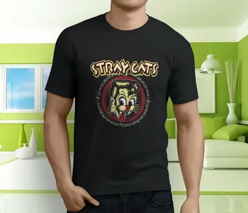 Jauno Populāro Klaiņojošiem Kaķiem Rokgrupa Vīriešu Melns T Krekls, Izmērs S 3Xl