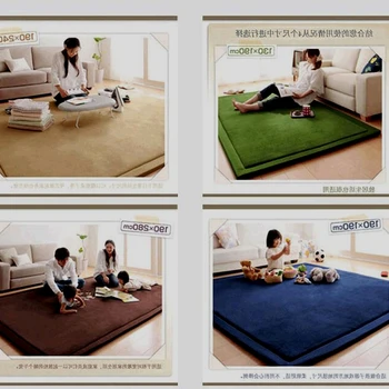 Jauno modes japāņu stilā samta biezs paklājs guļamistabā, viesistabā, coral fleece Tatami Matrača, bērnu kāpšanas paklājs lielām 10 krāsas