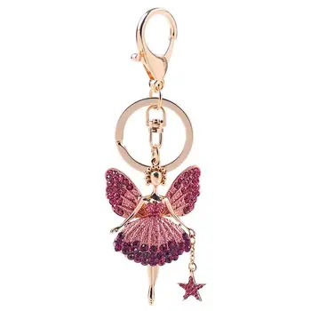 Jauno radošo kristāla eņģelis keychain Gudrs romantisku pasaku auto atslēgu gredzens Sieviešu soma kulons piederumi Baleta meitene, atslēgu ķēdes, dāvanu