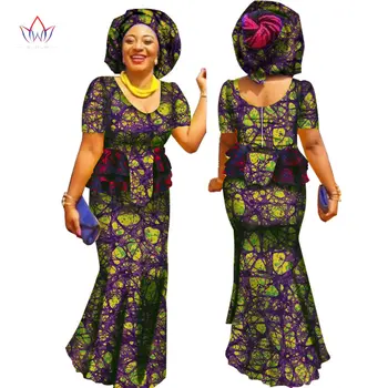 Jauno Āfrikas Kleitas Sievietēm Vasaras Darba Svārki Kopu, kas paredzēta Tradicionālo Apģērbu Bazin Drukāt Riche Plus Lieluma Dabas WY1576