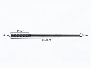 Jauns 4 Flautas Vadītājs:6mm Volframa tērauda CNC Frēzēšanas Karbīda Beigu dzirnavas Augstāko griešanas cietība: 55HRC 4F 6*6*45*150mm