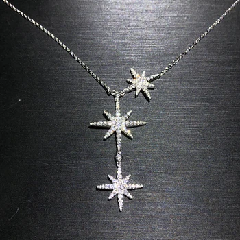 Jauns 925 tīra meteor Auskari sešstūra Zvaigzne Lucky Star Ziemassvētku korejas Black Pearl Auskari Modes gaismas luksusa rotaslietas