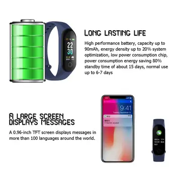 Jauns Dizains Smart aproce Aproce Ūdensizturīgs asinsspiediens bluetooth Sirds ritma Monitors NFC Fitnesa Tracker Dāvanas