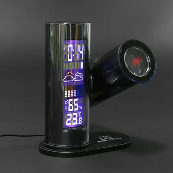 Jauns Krāsains LED Digitālo Projekciju Modinātājs Temperatūras Termometrs Mitrums Higrometru, Galda Laiks Projektoru Kalendārs
