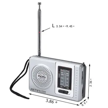 Jauns Mini Portatīvo Kabatas AM/FM Radio Teleskopisko Antenu Akumulatora Barošanu Uztvērējs