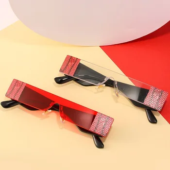 Jauns Moderns Šaurs Rimles Saulesbrilles Sieviešu Toņos Serpentīns Viens Gabals, Saules Brilles Modes Zīmola Dizainere Mazo Atdzist Oculos UV400