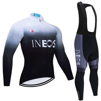 Jauns balts INEOS riteņbraukšana jersey 20D Velosipēds Sporta Bikses vīriešiem ilgi Ropa Ciclismo Siltuma Vilnas velo Maillot Culotte