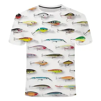 Jauns vīriešu ikdienas 3D iespiests T krekls Āzijas t-krekls sirds formas zivju formas dizains īsām piedurknēm 3D Tshirt zivju formas t krekls