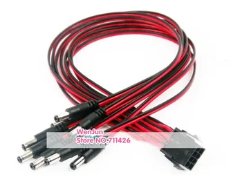 Jaunu 18awg / 20awg vadu 8pin CPU Sieviešu DC 12V Savienotājs DC Vīriešu strāvas adaptera kabeli 5.5*2.1 mm/ 5.5/2,5 mm