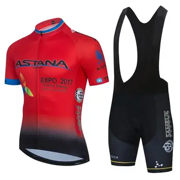 Jaunu 2021 black Astana Riteņbraukšanas komanda jersey 20D velosipēds šorti kopums Quick Dry Vīriešu Velosipēdu drēbes team pro VELOSIPĒDU Maillot Culotte